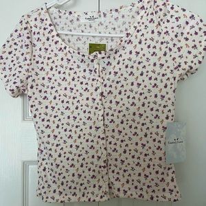 Floral Button Up Crop Top